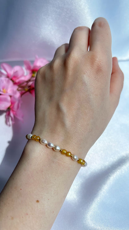 Freshwater Pearl Bracelets with Zircon beads