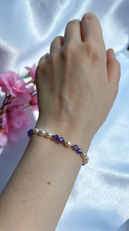 Freshwater Pearl Bracelets with Zircon beads