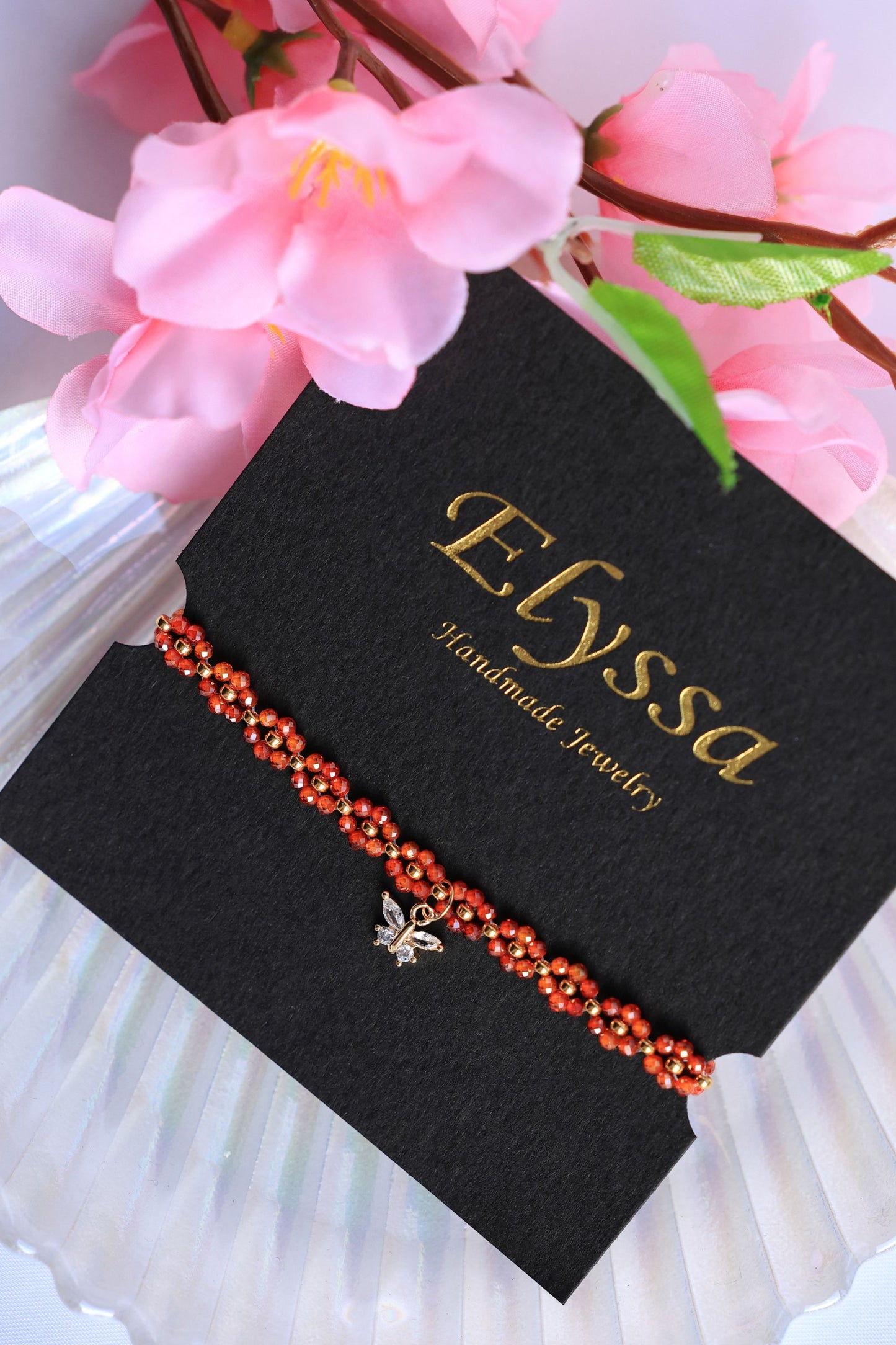 Zircon Bracelet with Butterfly Pendant