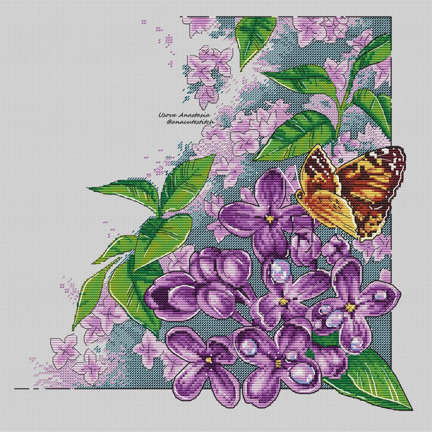 Digital Cross Stitch Pattern "Lilac"