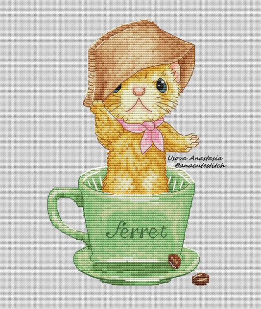 Digital Cross Stitch Pattern "Coffee cup"