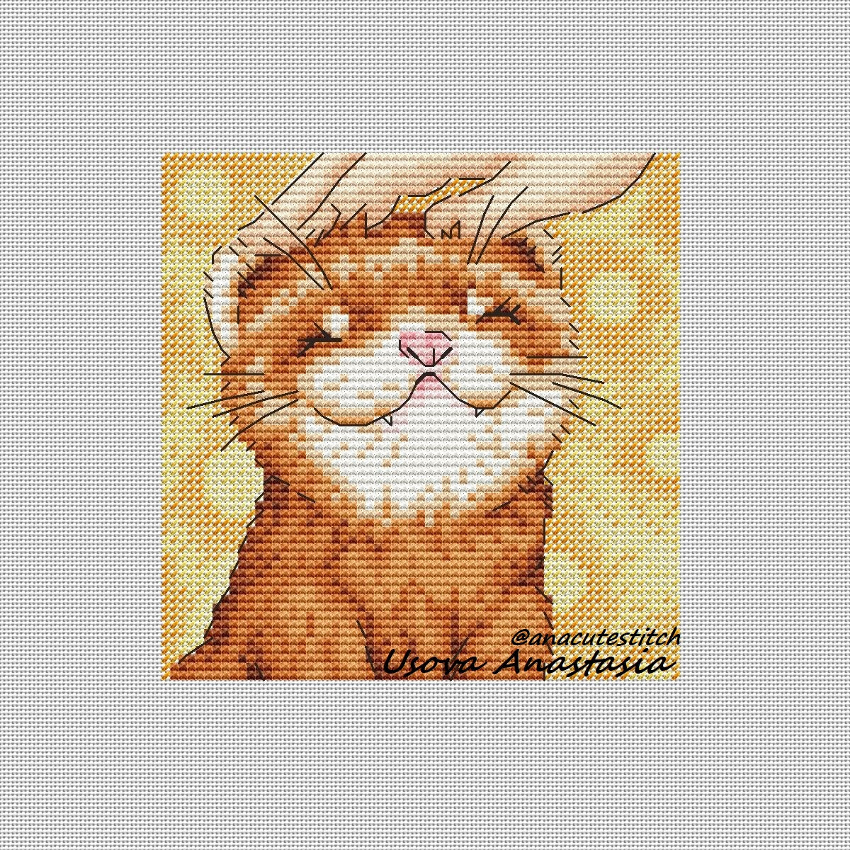 Digital Cross Stitch Pattern "Ferret. Cute"
