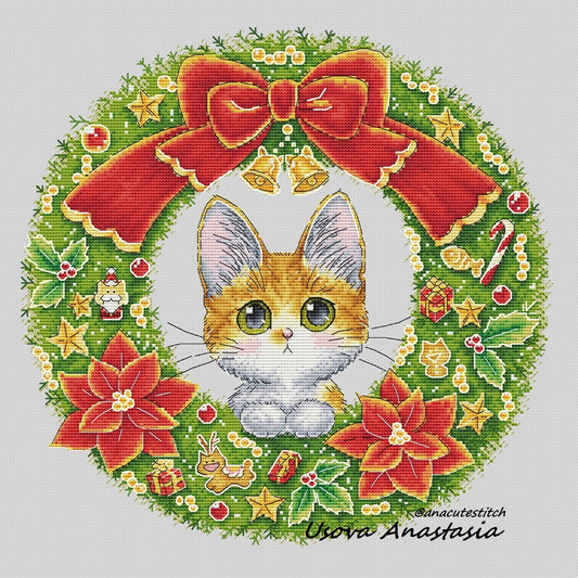 Digital Cross Stitch Pattern "Christmas Wreath"