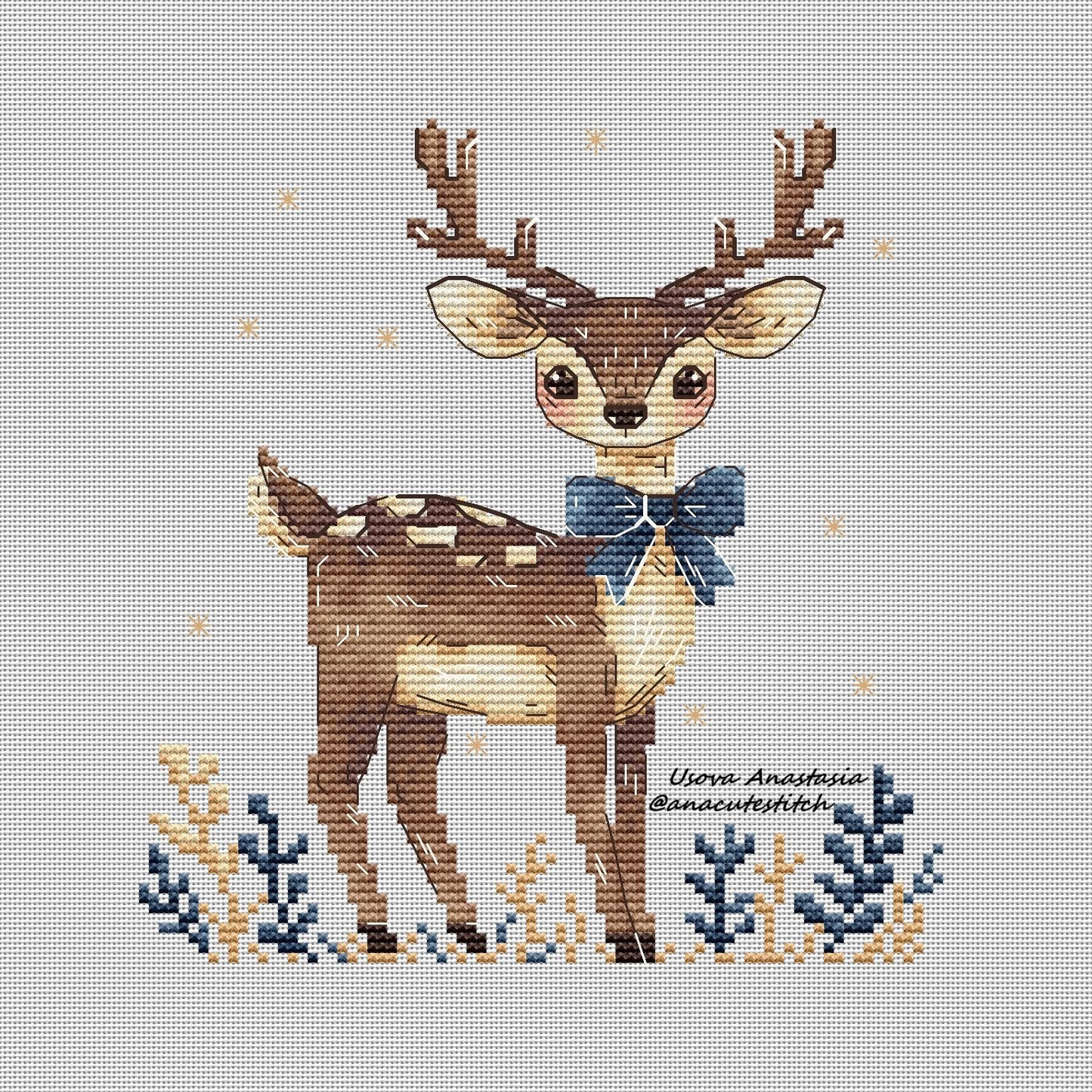 Digital Cross Stitch Pattern "Adorable Fawn"