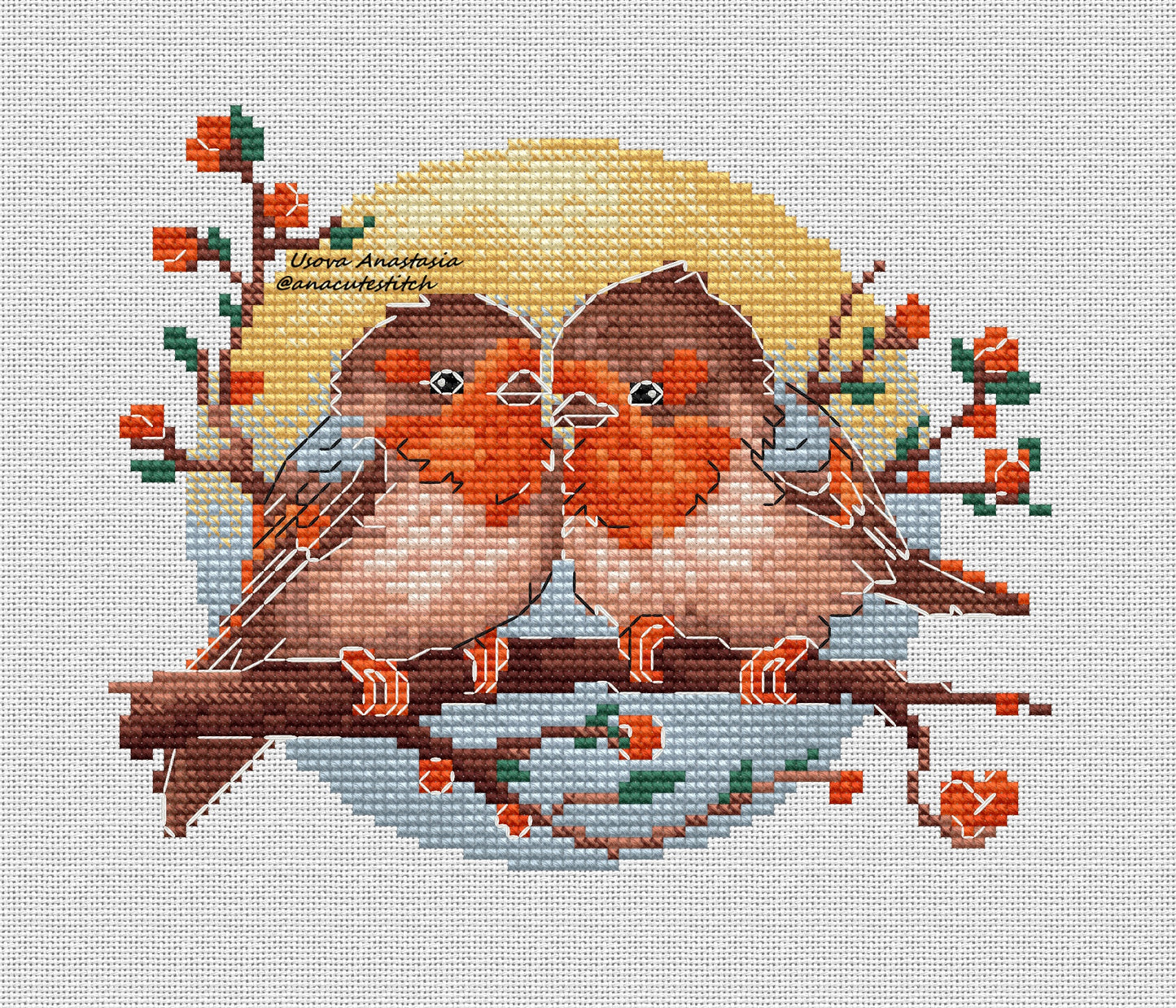 Digital Cross Stitch Pattern "Feathered Friends"