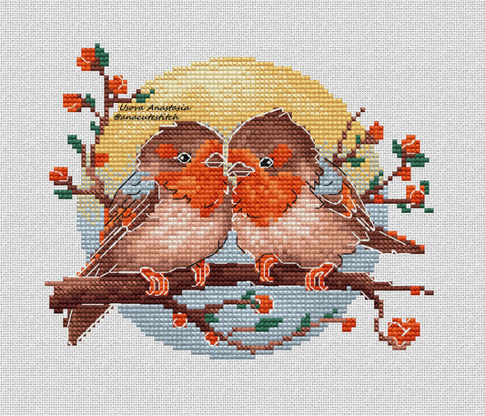 Digital Cross Stitch Pattern "Feathered Friends"