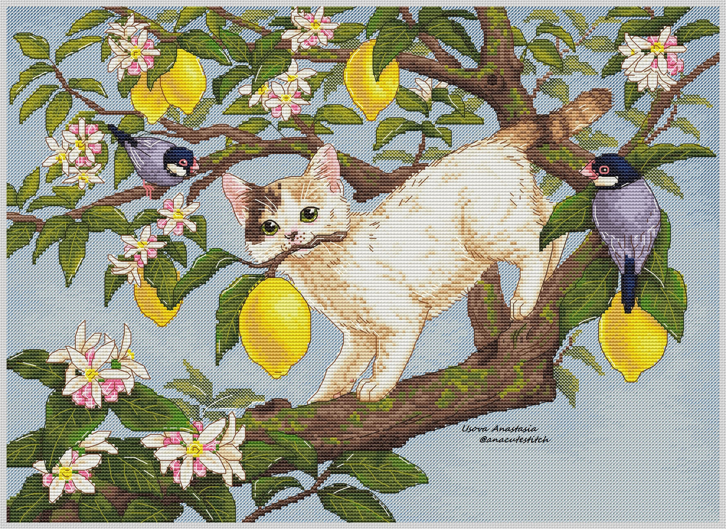 Digital Cross Stitch Pattern "Lemon Cat"