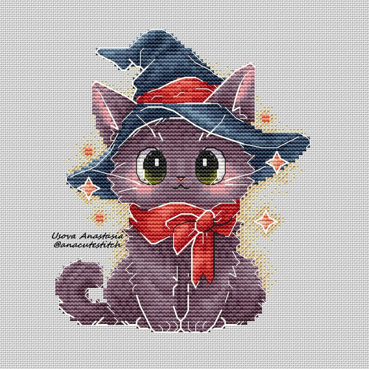 Digital Cross Stitch Pattern "Wizard Cat"