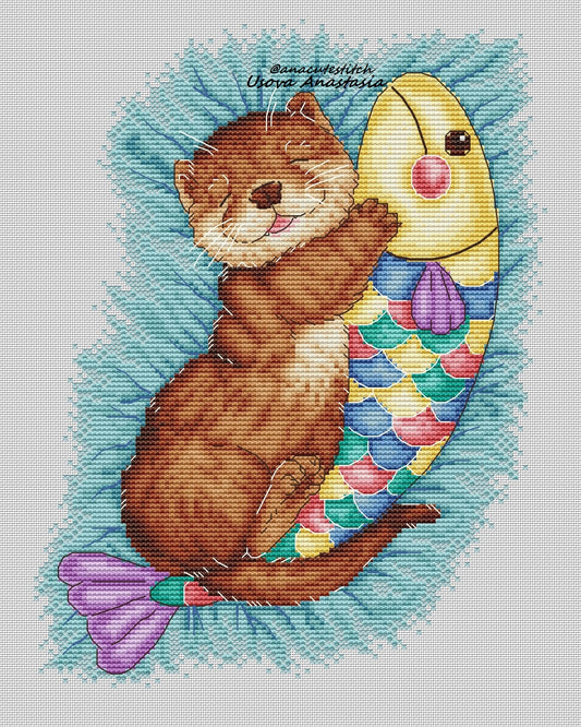 Digital Cross Stitch Pattern "Baby Otter"