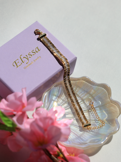 Crystal and 24K Gold-Plated beads Bracelet