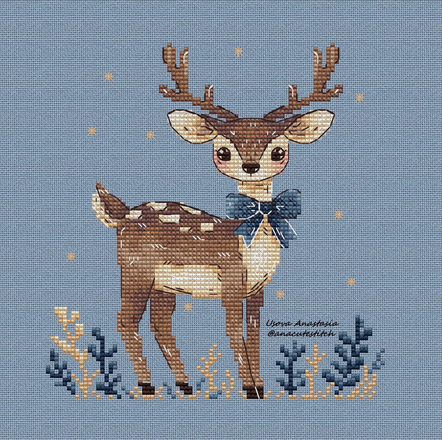 Digital Cross Stitch Pattern "Adorable Fawn"