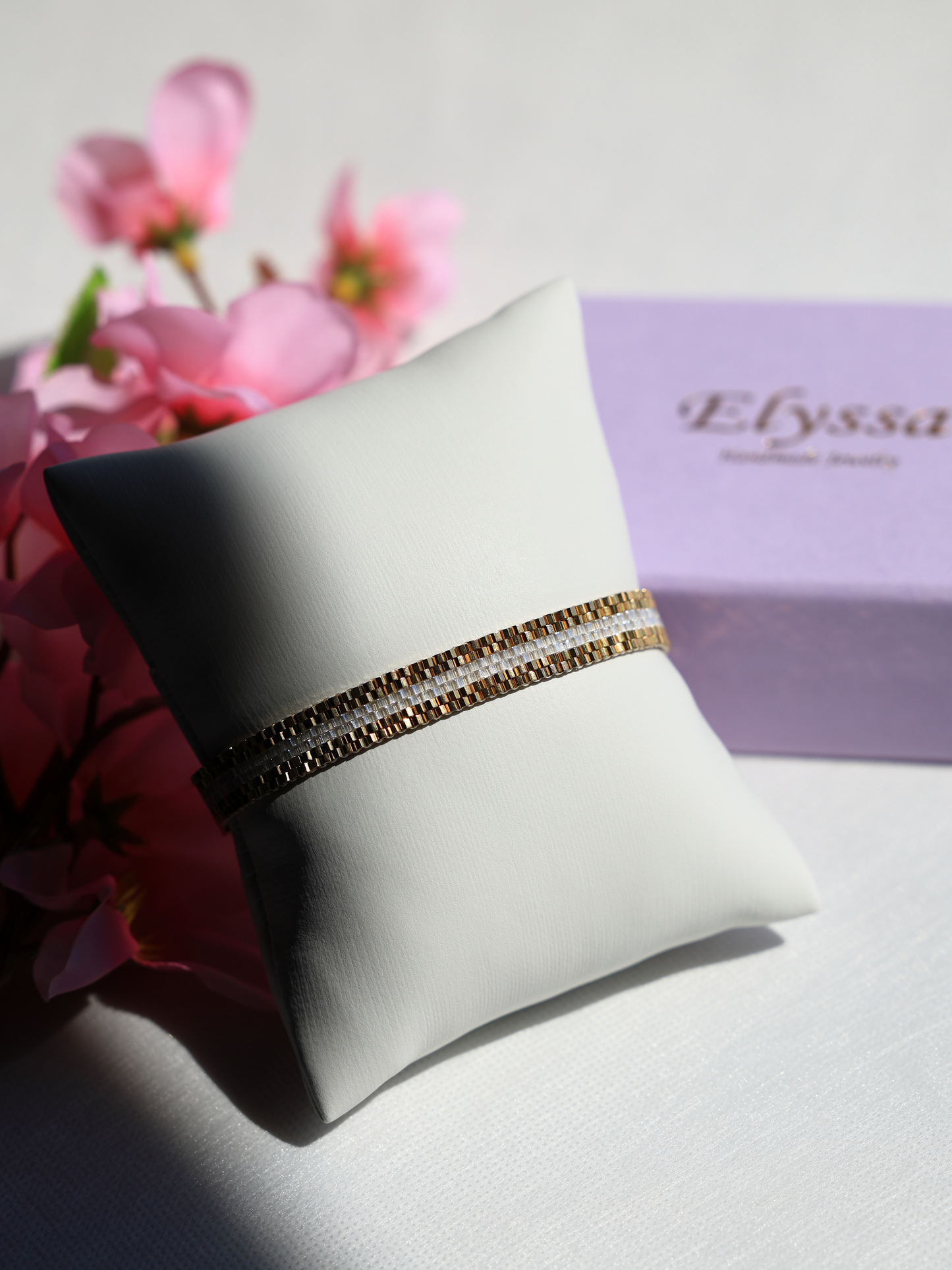 Crystal and 24K Gold-Plated beads Bracelet