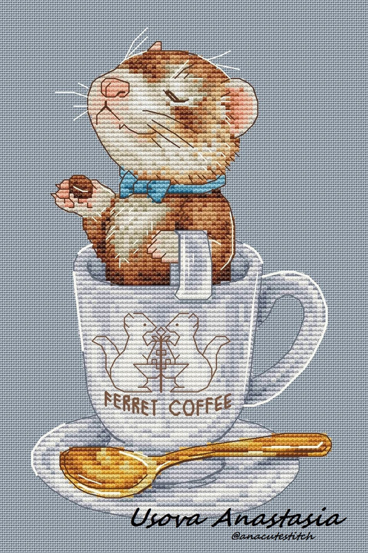 Digital Cross Stitch Pattern "Coffee cup"