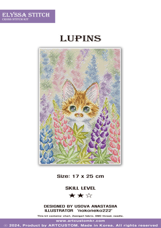 Cross Stitch KIT "Lupins"