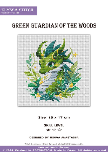 Cross Stitch KIT "Green Guardian of the Woods"