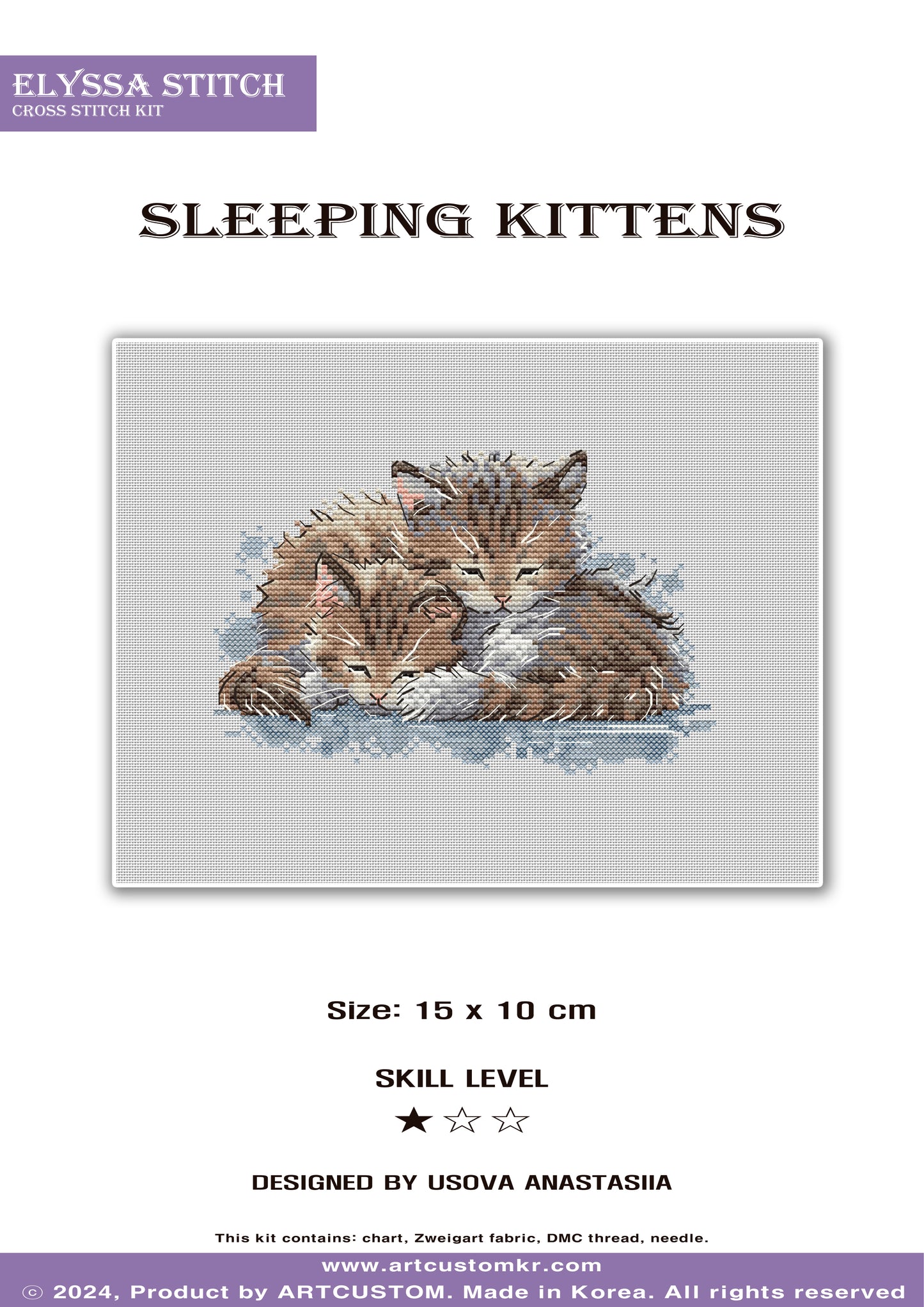 Cross Stitch KIT "Sleeping Kittens"