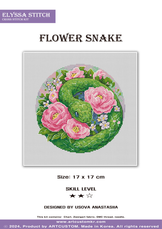 Cross Stitch KIT "Flower Snake"